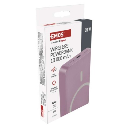 EMOS Powerbank WI 1046, 10 000 mAh, 20 W+Wireless, lazac