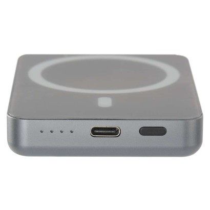 EMOS Powerbank WI 522, 5 000 mAh, 20 W+Wireless, szürke