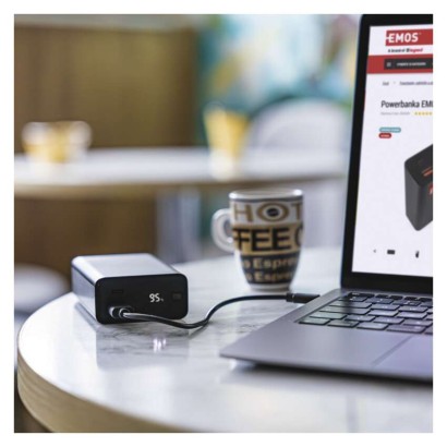EMOS Powerbank NTBF20, 20 000 mAh, 65 W PD, fekete