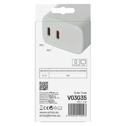 Universalus USB sieninis įkroviklis GaN PD 35 W maks.