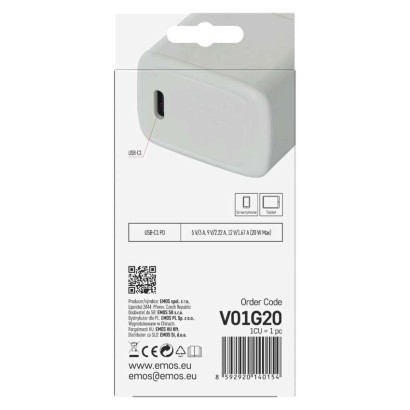 Universalus USB sieninis įkroviklis GaN PD 20 W maks.