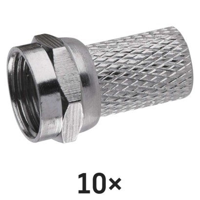 Konnektor F-Stecker für Koaxialkabel CB50, CB100, 10 Stk.