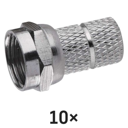 Konnektor F-Stecker für Koaxialkabel CB113, 10 Stk.