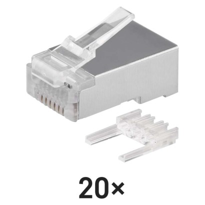 RJ45 jungtis FTP kabeliui (vientisas laidas) CAT6, 20 vnt.