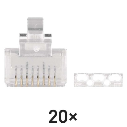 RJ45 jungtis FTP kabeliui (vientisas laidas) CAT6, 20 vnt.