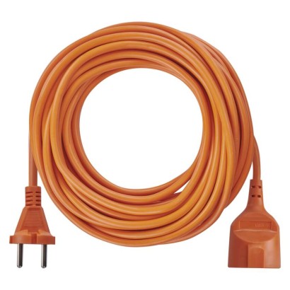 Dvožilni podaljšek 20m / 1 vtičnica / PVC / 230V / 1,5 mm2