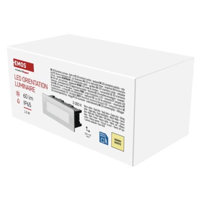 LED Treppenlicht – Einbauleuchte 123×53, 1,5W warmweiss IP65