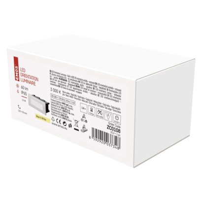 5 + 1 Orientacijsko LED svetilo AMAL, vgradna, kvadratna 1,5W WW IP65