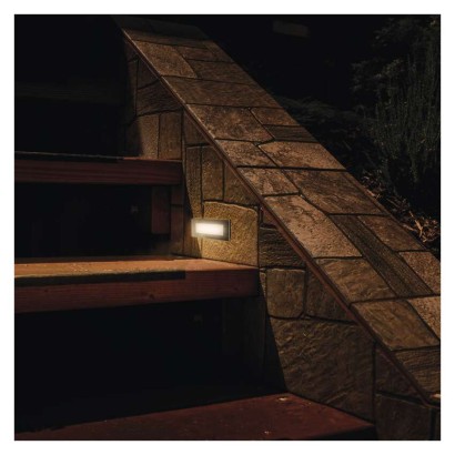 5 + 1 Orientacijsko LED svetilo AMAL, vgradna, kvadratna 1,5W WW IP65