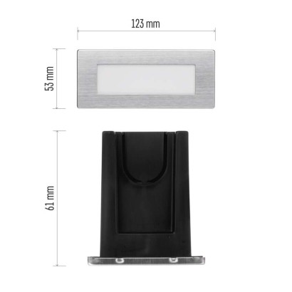 5 + 1 Orientacijsko LED svetilo AMAL, vgradna, kvadratna 1,5W WW IP65