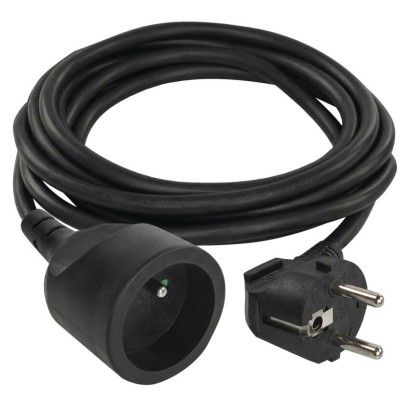 Prodlužovací kabel 3 m / 1 zásuvka / černý / PVC / 1,5 mm2