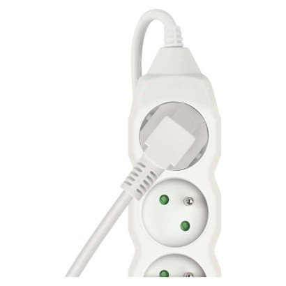 Predlžovací kábel 2 m / 6 zásuviek / biely / PVC / 1 mm2