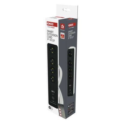 GoSmart Przedłużacz 2 m / 4 gniazda / z wyłącznikiem / z USB / biało-czarny / PVC / 1,5mm2