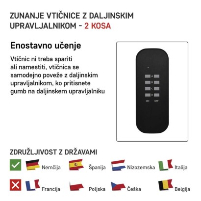 Daljinsko vodene vtičnice IP44 schuko