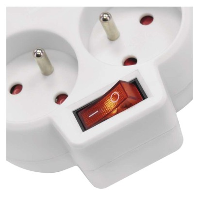 Rozbočovací zásuvka 2×, vyp., 1×USB-A+1×USB-C, bílá