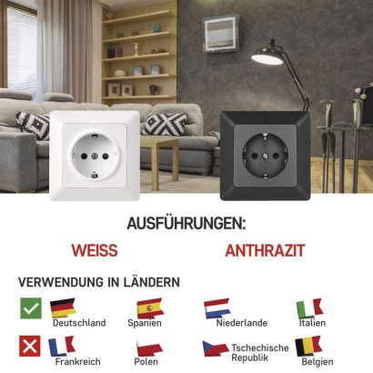 Steckdose SCHUKO, weiss