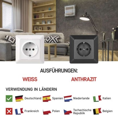 Steckdose SCHUKO, anthrazit