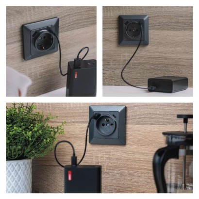 Zásuvka s USB-A+USB-C, antracit