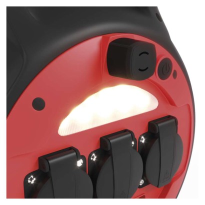 Przedłużacz zwijany mrozoodporny 20 m / 3 gniazda / niebieski / PVC / 230 V / 1,5 mm2