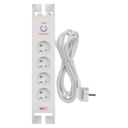Přepěťová ochrana 900J – 4 zásuvky, 2m, bílá