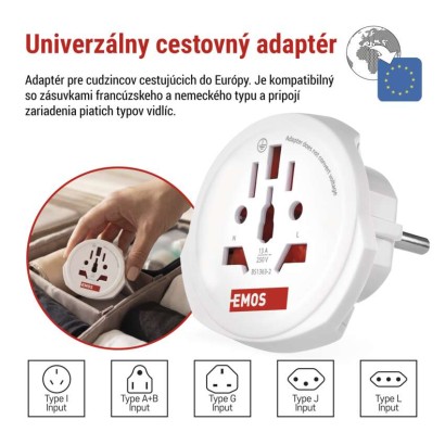 Cestovný univerzálny adaptér pre cudzincov do stred. Európy
