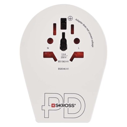 Cestovný univerzálny adaptér pre cudzincov do strednej Európy, 1×USB-C, 1×USB-A