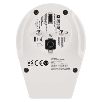 Cestovný univerzálny adaptér pre cudzincov do strednej Európy, 1×USB-C, 1×USB-A