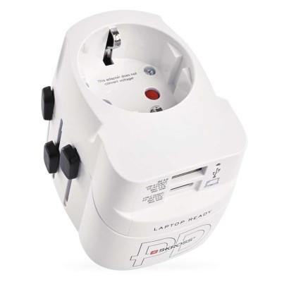 Universal Reiseadapter für Ausland – Amerika, Asien, Afrika, 1×USB-C, 1×USB-A