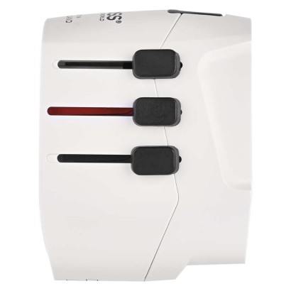 Universal Reiseadapter für Ausland – Amerika, Asien, Afrika, 1×USB-C, 1×USB-A