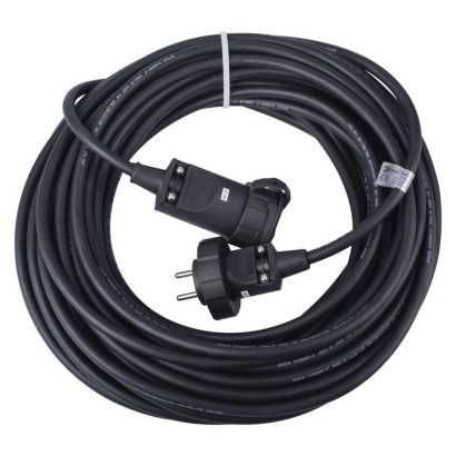 Przedłużacz ogrodowy 20 m / 1 gniazdo / czarny / guma / 230 V / 2,5 mm2