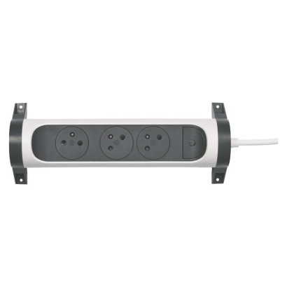 Legrand predlžovací kábel 1,5 m / 3 zásuvky / s vypínačom / biely-čierny / PVC / 1 mm2