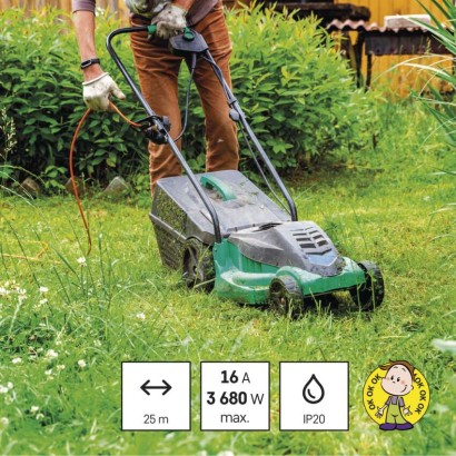 Hosszabbító 25 m / 1 aljzat / narancssárga / PVC / 250 V / 1,5 mm2