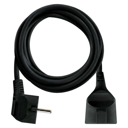 Ilgintuvas 1,5 m / 1 lizdas / juodas / PVC / 1,5 mm2 