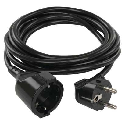 Ilgintuvas 3 m / 1 lizdas / juodas / PVC / 1,5 mm2 