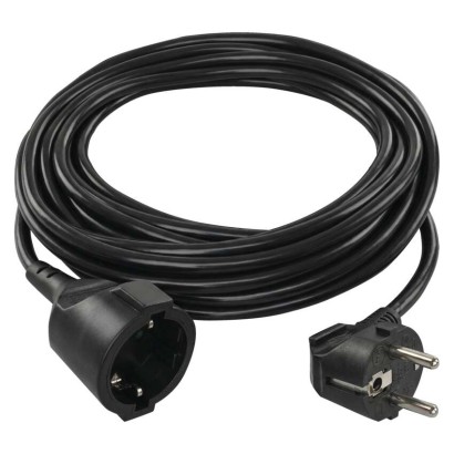 Ilgintuvas 5 m / 1 lizdas / juodas / PVC / 1,5 mm2 