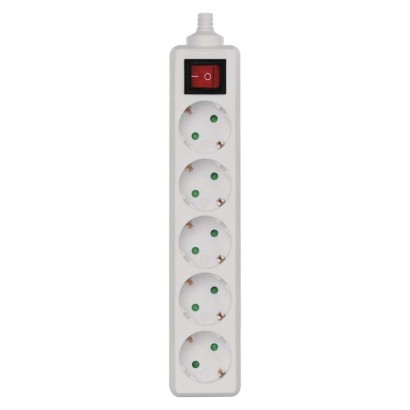 Steckdosenleiste ohne Kabel, 5 Steckdosen, Schalter SCHUKO