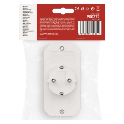 Mehrfachsteckdose, 2x Euro + 1x Schuko Steckdose, weiss