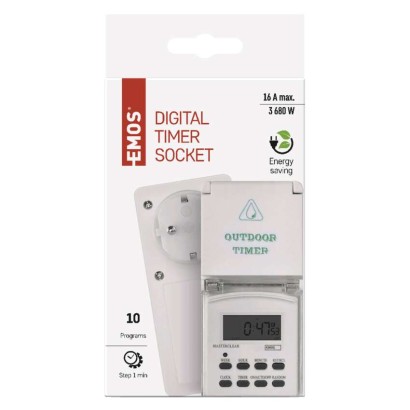 Digitalna stikalna ura tedenska IP44 P5525 schuko