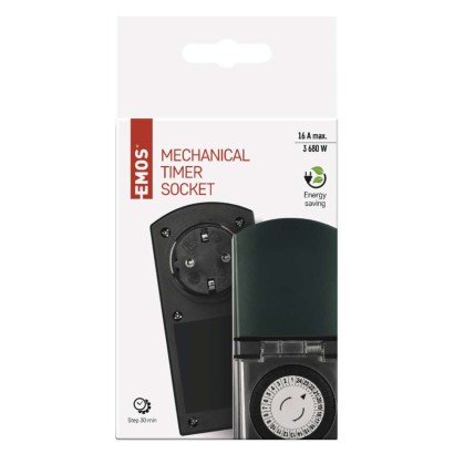 Mehanska stikalna ura dnevna P5526 IP44 schuko