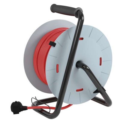 PVC Kabeltrommel mit fester Mitte – 4 Steckdosen 25m 1,5mm2 SCHUKO