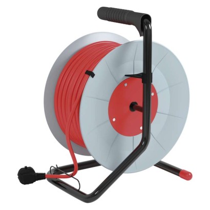 PVC Kabeltrommel – 4 Steckdosen, 50m, 1,5mm2 SCHUKO