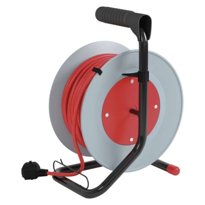 Ilginamojo kabelio ritė 15 m / 4 lizdai / juoda / PVC / 230 V / 1 mm2 