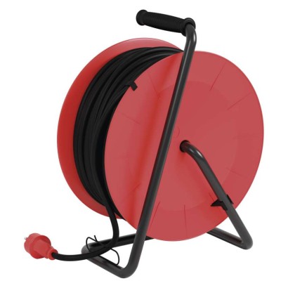 Gummi-Kabeltrommel – 4 Steckdosen, 50m, 1,5mm2 