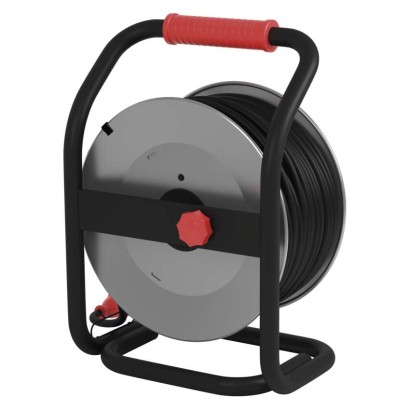 Gummi-Kabeltrommel – 4 Steckdosen, 40m, 2,5mm2  