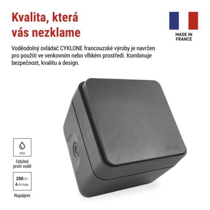 EMOS Cyklone ovládač tlačítkový 1/0, IP55