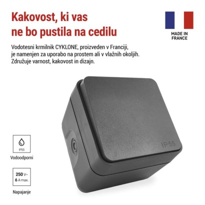 EMOS Cyklone tipka za zvonec 1/0 IP55