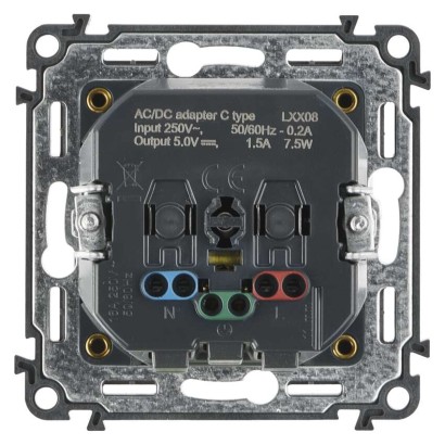 Legrand Valena Life zásuvka jednonásobná, USB-C, černá