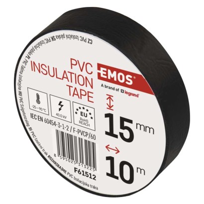 PVC izoliacinė juosta 15 mm / 10 m juoda, 10 vnt.