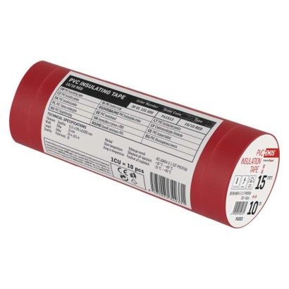 Isolierband PVC 15mm/10m Rot, 10 Stk.
