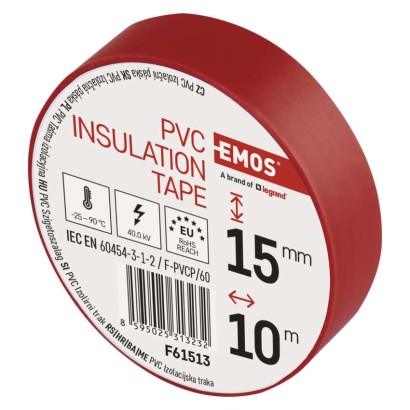 Isolierband PVC 15mm/10m Rot, 10 Stk.